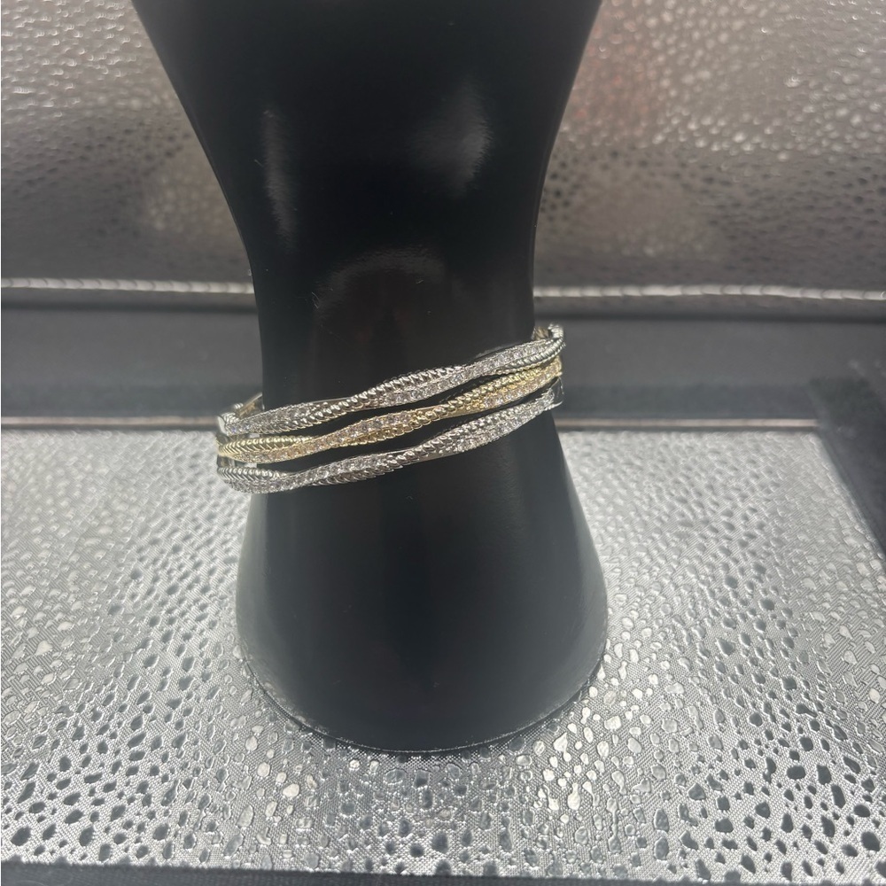 Elegant Silver and Gold Women's Bangle 3 for 100